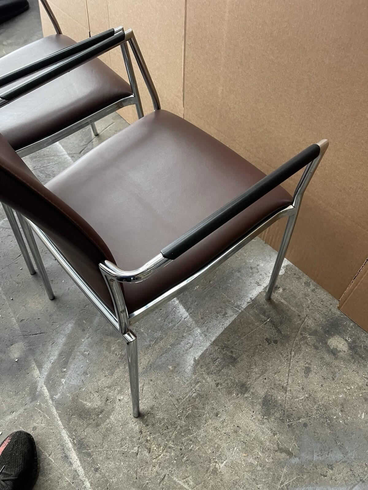 Boss Designs CARLO Executive Stacking Chairs - Genuine Brown Leather UK DELIVERY