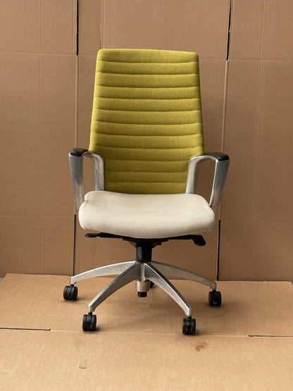 Global Accord  Adjustable Office Chair-Lime/cream White - (RRP$1334) UK Delivery