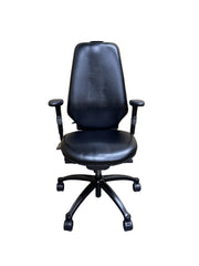 RH Logic 400 Executive Ergonomic Office Chair – Black Leather – Fully Adjustable - Refurbished