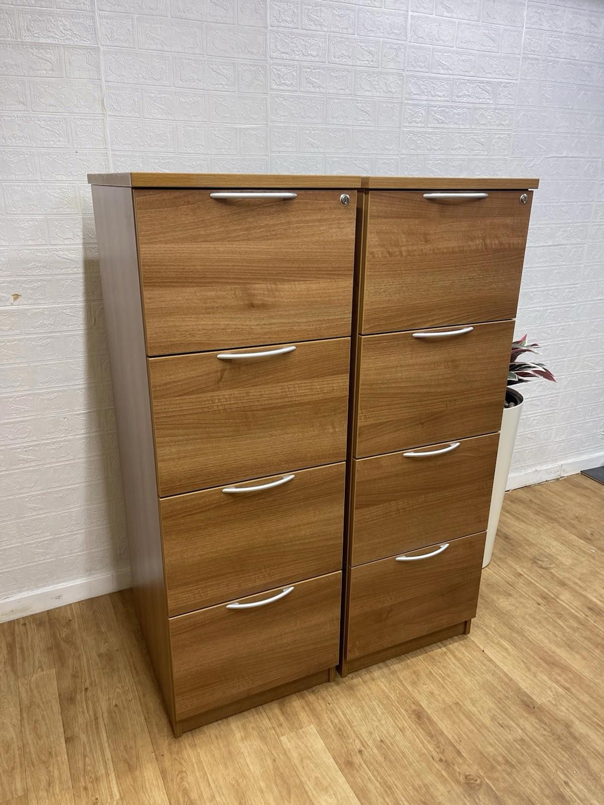 Walnut filling cabinet with draws - CAN DELIVER LOCAL