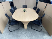 Round Edge Meeting Table With 7 X Sidiz Cantilever Chairs - CAN DELIVER