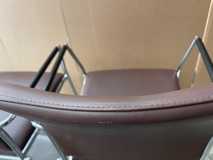 Boss Designs CARLO Executive Stacking Chairs - Genuine Brown Leather UK DELIVERY