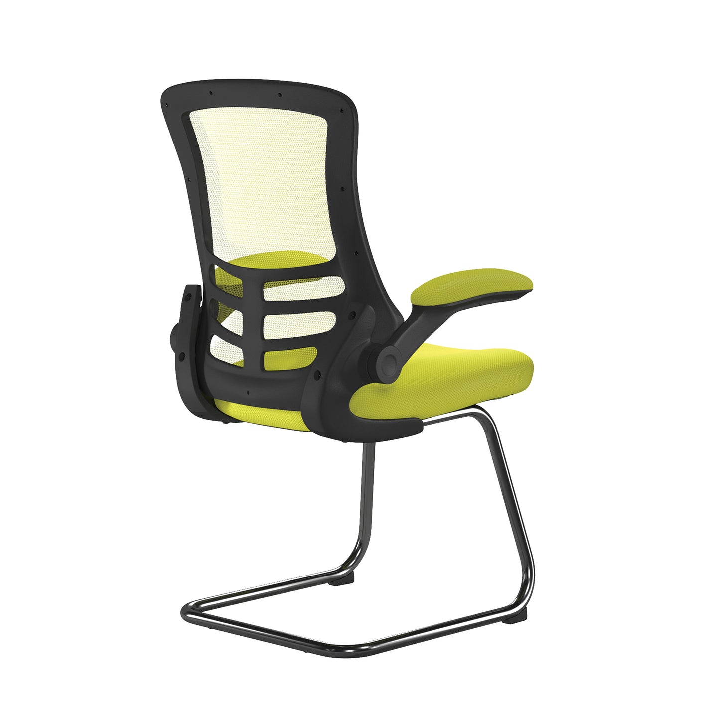 Luna - Best Selling Designer Cantilever Black Framed Mesh Chair with Folding Arms