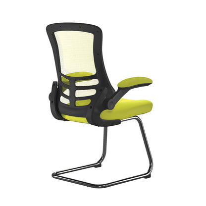 Luna - Best Selling Designer Cantilever Black Framed Mesh Chair with Folding Arms