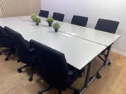 Executive Meeting Table With Power Supply- Adjustable Swivel Chairs