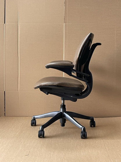Humanscale Freedom Chair In Brown Patterned Leather - UK Delivery Rrp £1149