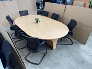 Round Edge Meeting Table With 7 X Sidiz Cantilever Chairs - CAN DELIVER