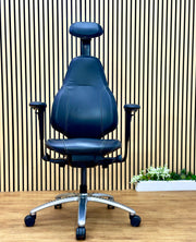 Refurbished RH Mereo 220 Ergonomic Office Chair | Black Leather | High Back & Fully Adjustable | Premium Scandinavian Design