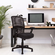 Jupiter – Mesh Back Manager Armchair with Adjustable Lumbar Support – Black