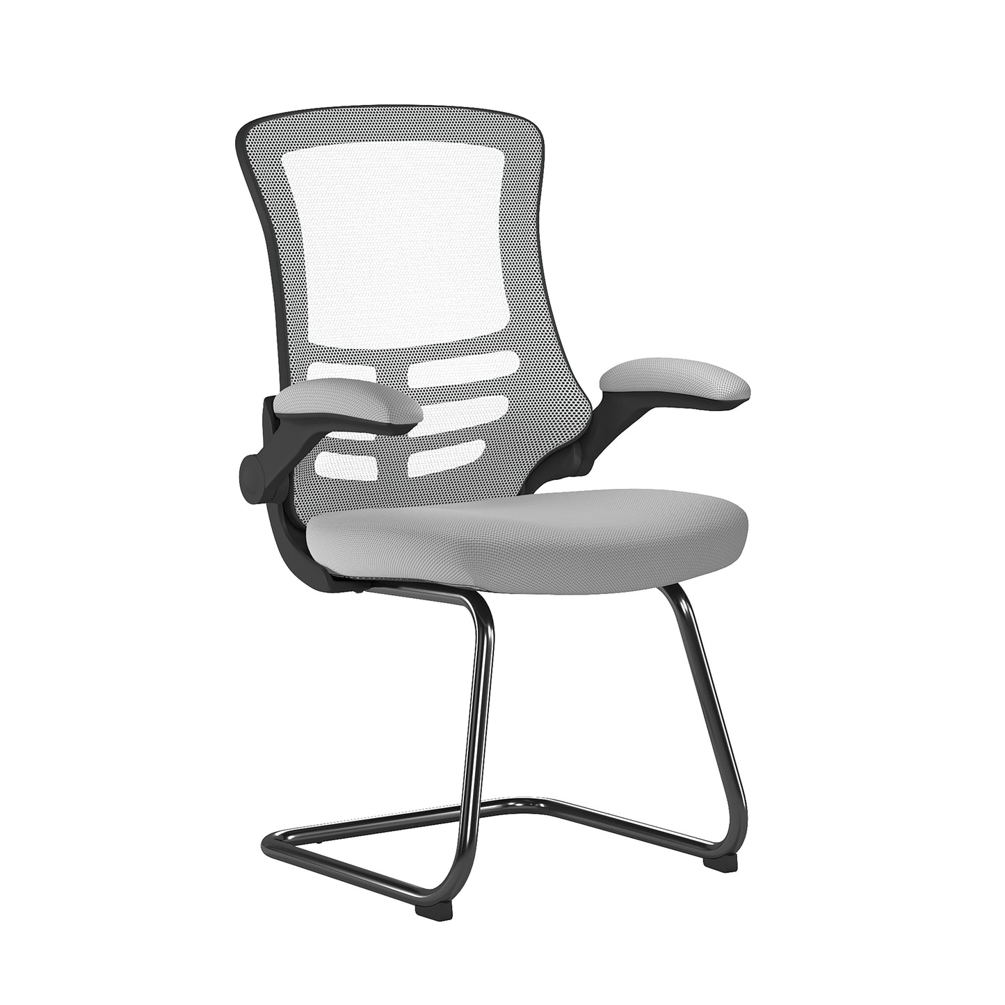 Luna - Best Selling Designer Cantilever Black Framed Mesh Chair with Folding Arms
