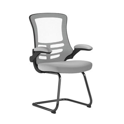 Luna - Best Selling Designer Cantilever Black Framed Mesh Chair with Folding Arms