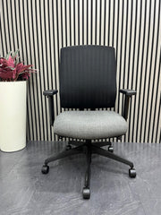 Boss Design Felix Ergonomic Office Chair Grey Fabric | Swivel Task Chair UK Delivery