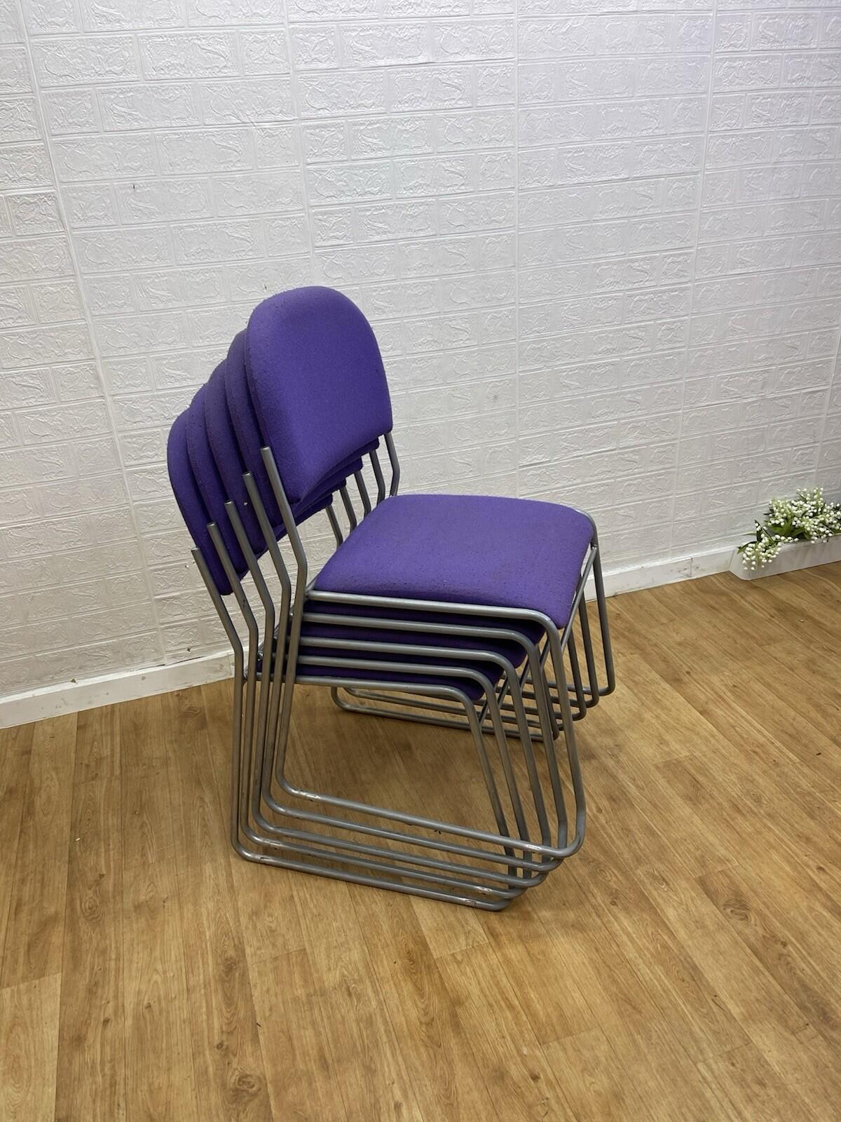 Cantilever Soft Padded Stacking Chairs / Purple / 6 Available  Can Deliver