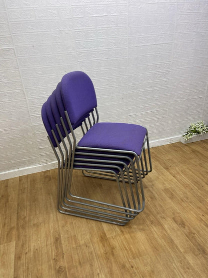 Cantilever Soft Padded Stacking Chairs / Purple / 6 Available  Can Deliver