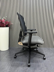 Boss Design Felix Ergonomic Office Chair Grey Fabric | Swivel Task Chair UK Delivery