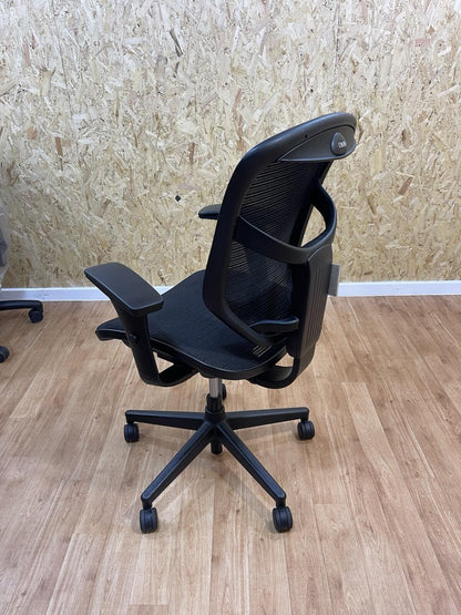 Ergohuman Enjoy* Operator Chair, Adjustable, Black Mesh- 4D Armrests-UK DELIVERY