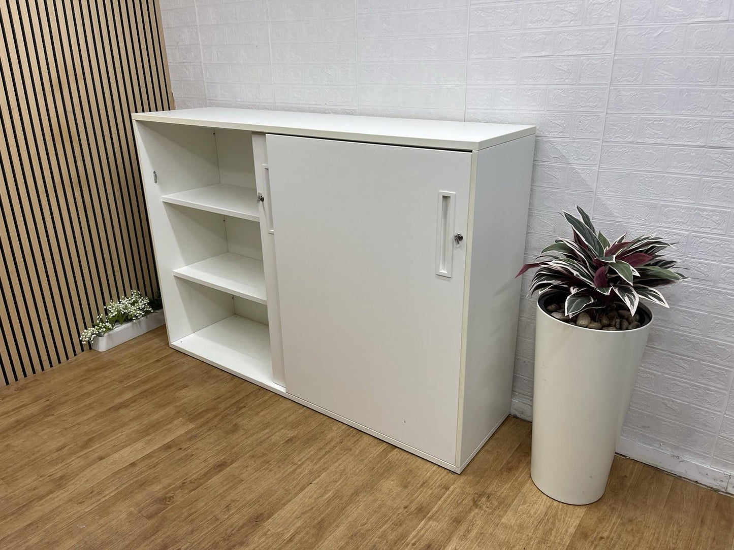 White Sliding Door Office Cupboard/ Cabinet - MANY AVAILABLE- CAN DELIVER