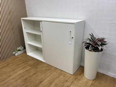 White Sliding Door Office Cupboard/ Cabinet - MANY AVAILABLE- CAN DELIVER