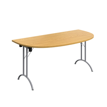 Aztec|Union|Folding Table (FSC)|D-End|Silver/Nova Oak