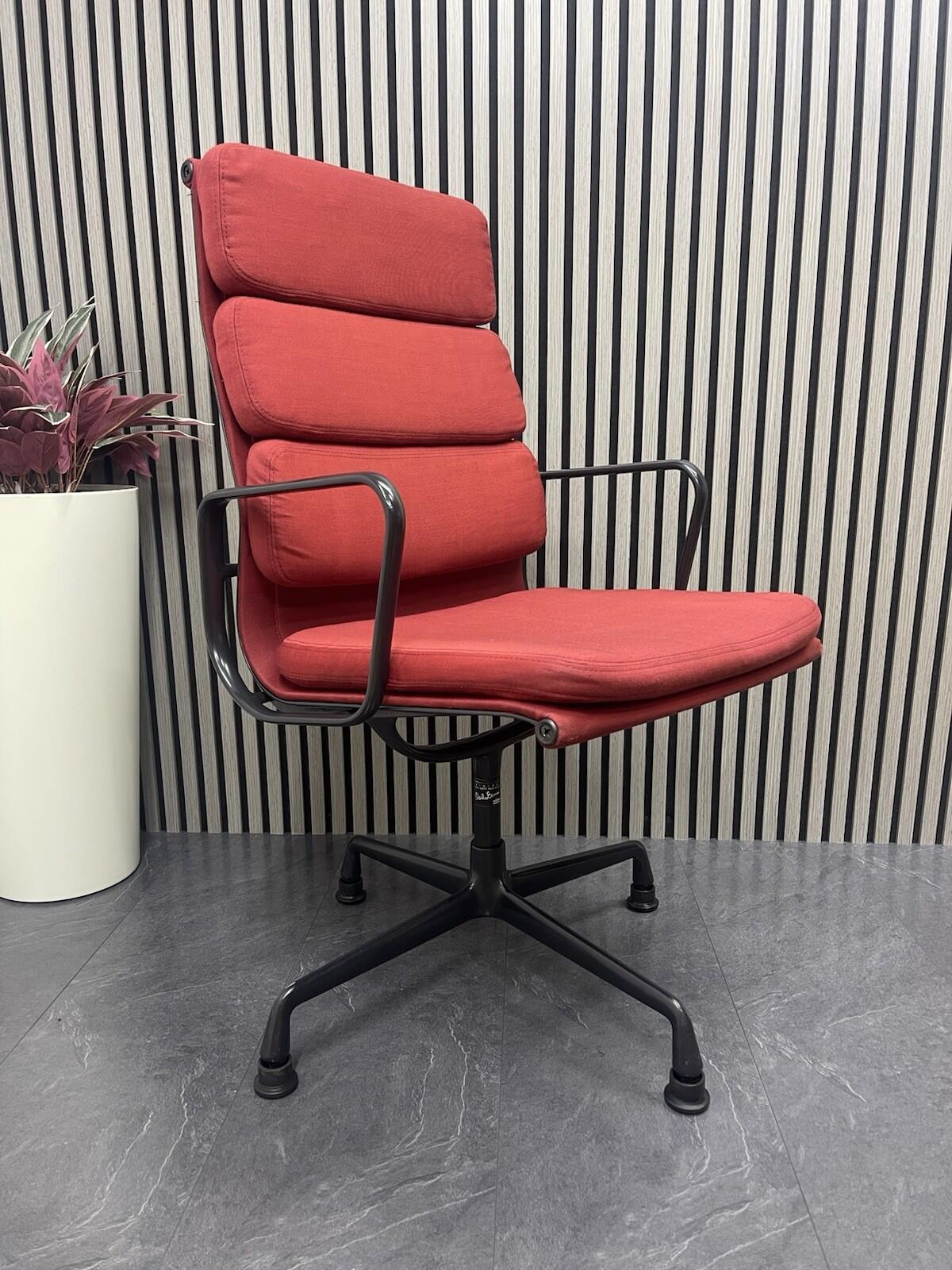 Genuine Vitra Charles Eams Chair / Soft padded Red Fabric (Rrp£5749)-UK Delivery