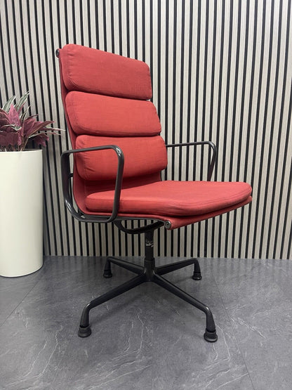 Genuine Vitra Charles Eams Chair / Soft padded Red Fabric (Rrp£5749)-UK Delivery