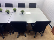 Executive Meeting Table With Power Supply- Adjustable Swivel Chairs
