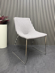 Pair of Elite Escape Designer Lounge Chair Grey Fabric Chrome Legs – Modern Office / Reception Seating – UK Delivery