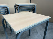 Single Stacking School Tables / Solid Metal Frame - CAN DELIVER ( 55cm X 55cm )