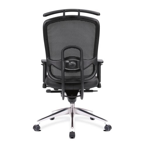 Freedom – High Back Mesh Executive Armchair with Coat Hanger And Chrome Base – Black