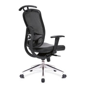 Freedom – High Back Mesh Executive Armchair with Coat Hanger And Chrome Base – Black
