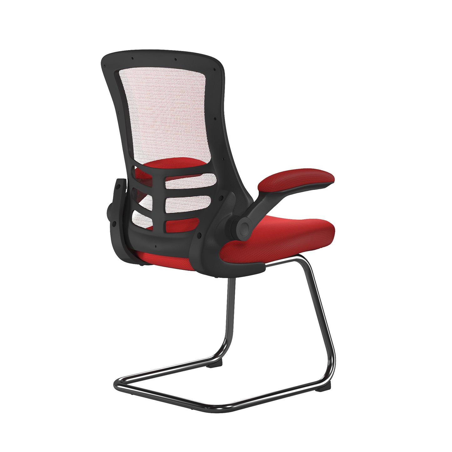 Luna - Best Selling Designer Cantilever Black Framed Mesh Chair with Folding Arms
