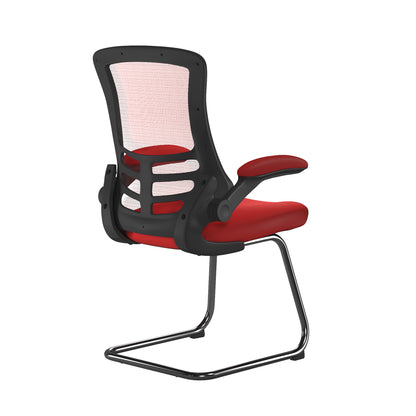 Luna - Best Selling Designer Cantilever Black Framed Mesh Chair with Folding Arms