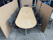 Large Executive Table With 10 X Cantilever Stacking Chairs - CAN DELIVER