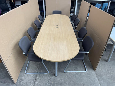 Large Executive Table With 10 X Cantilever Stacking Chairs - CAN DELIVER