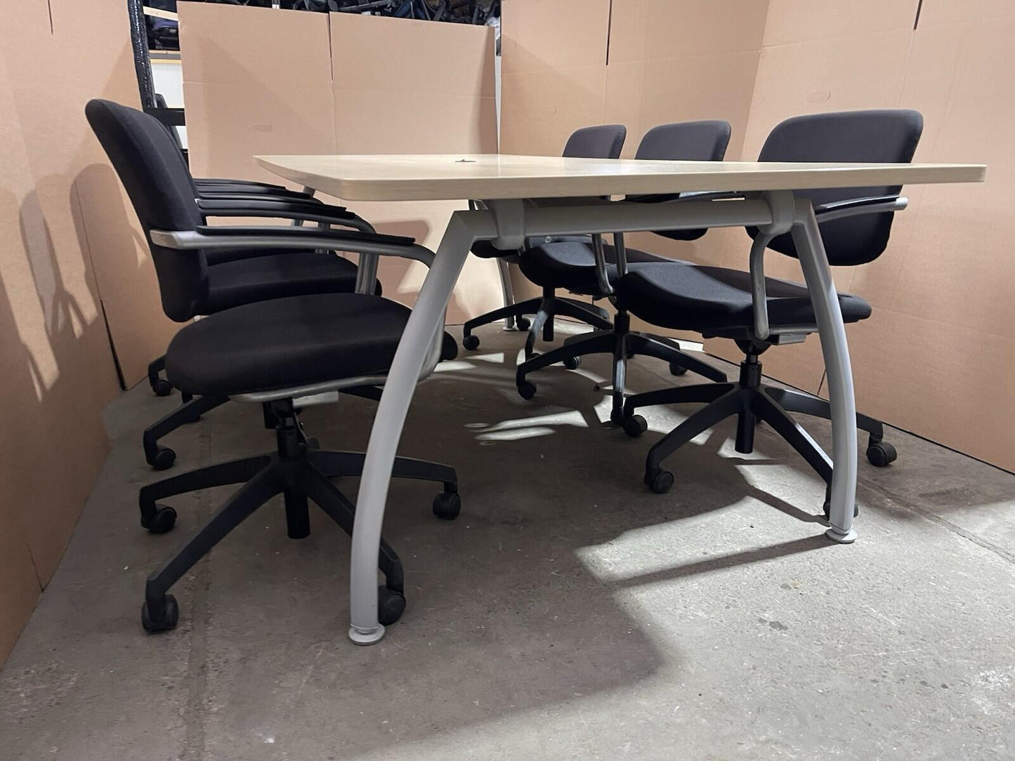 Set of 6 Connection Adjustable chairs and Senator Meeting Table - Can Deliver