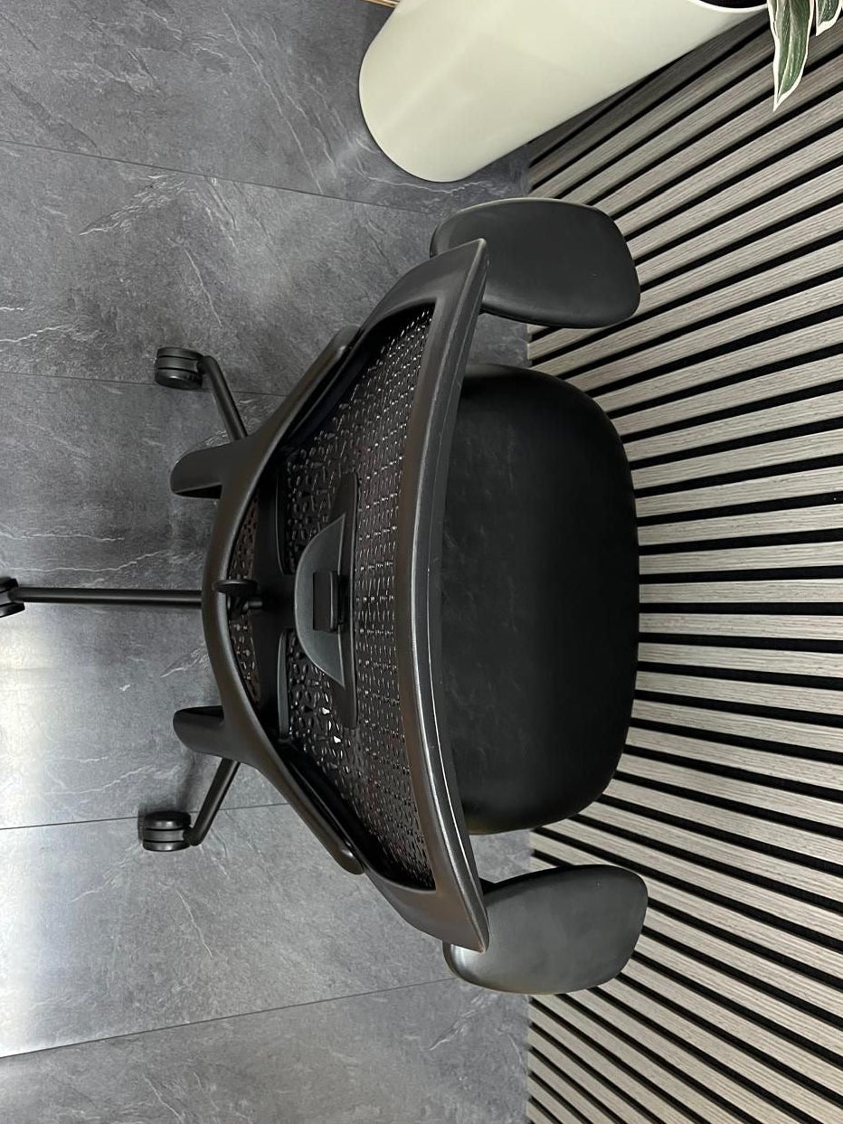 Orangebox Ara Ergonomic Office Chair Black Leather Seat | Mesh Back Task Chair UK Delivery