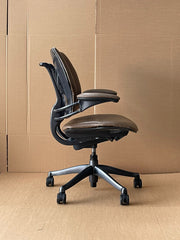 Humanscale Freedom Chair In Brown Patterned Leather - UK Delivery