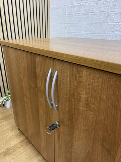 Walnut Double Door Office Cupboard - 1 Shelf - CAN DELIVER