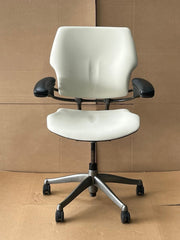 Humanscale Freedom Chair - Cream White Leather - Black  Armrests - UK DELIVERY