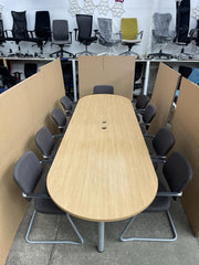 Large Executive Table With 10 X Cantilever Stacking Chairs - CAN DELIVER