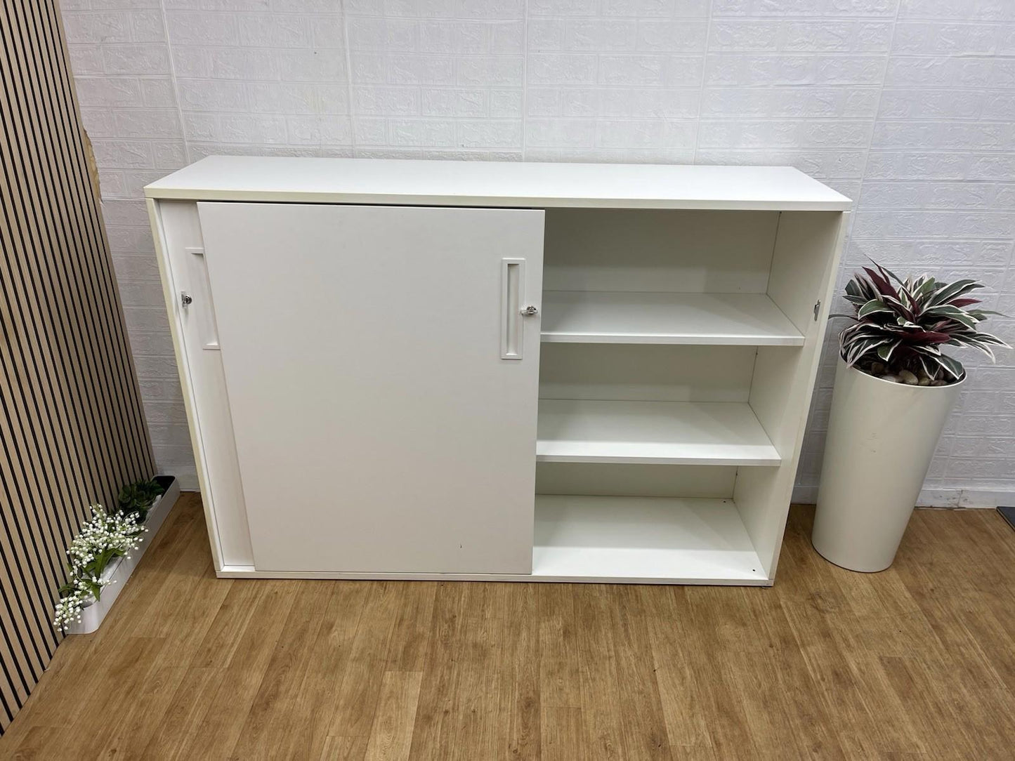 White Sliding Door Office Cupboard/ Cabinet - MANY AVAILABLE- CAN DELIVER