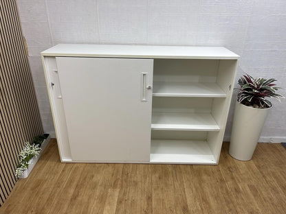 White Sliding Door Office Cupboard/ Cabinet - MANY AVAILABLE- CAN DELIVER