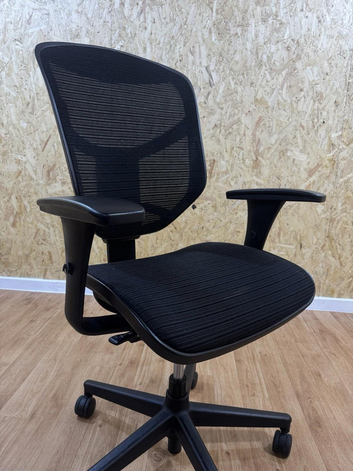 Ergohuman Enjoy* Operator Chair, Adjustable, Black Mesh- 4D Armrests-UK DELIVERY