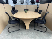 Round Edge Meeting Table With 7 X Sidiz Cantilever Chairs - CAN DELIVER
