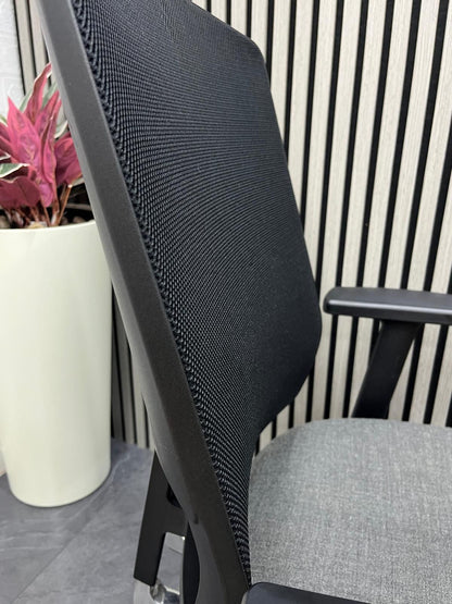 Boss Design Felix Ergonomic Office Chair Grey Fabric | Swivel Task Chair UK Delivery