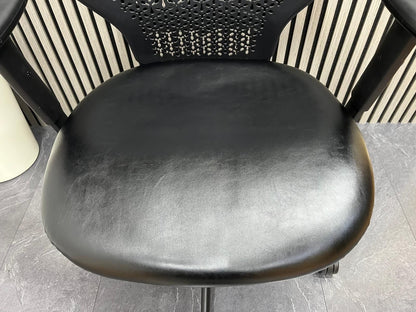 Orangebox Ara Ergonomic Office Chair Black Leather Seat | Mesh Back Task Chair UK Delivery