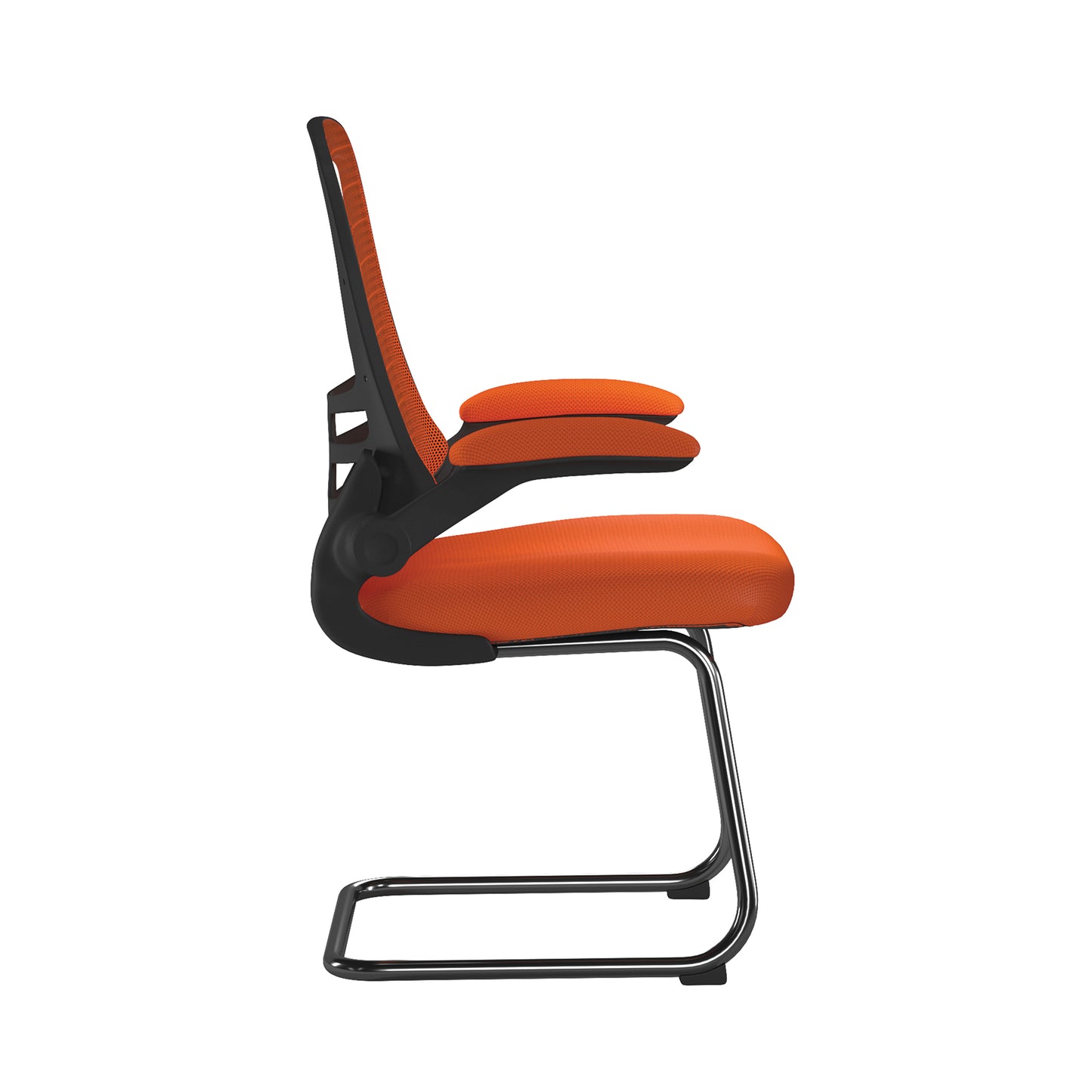 Luna - Best Selling Designer Cantilever Black Framed Mesh Chair with Folding Arms