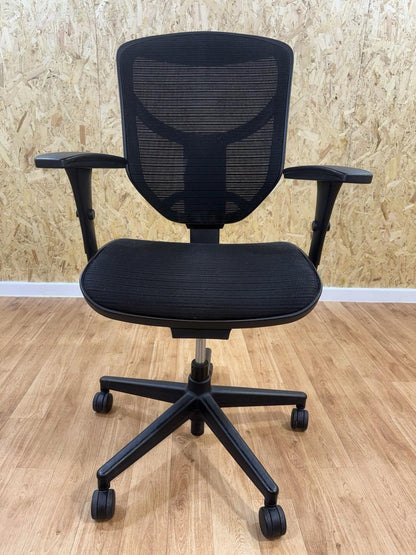 Ergohuman Enjoy* Operator Chair, Adjustable, Black Mesh- 4D Armrests-UK DELIVERY