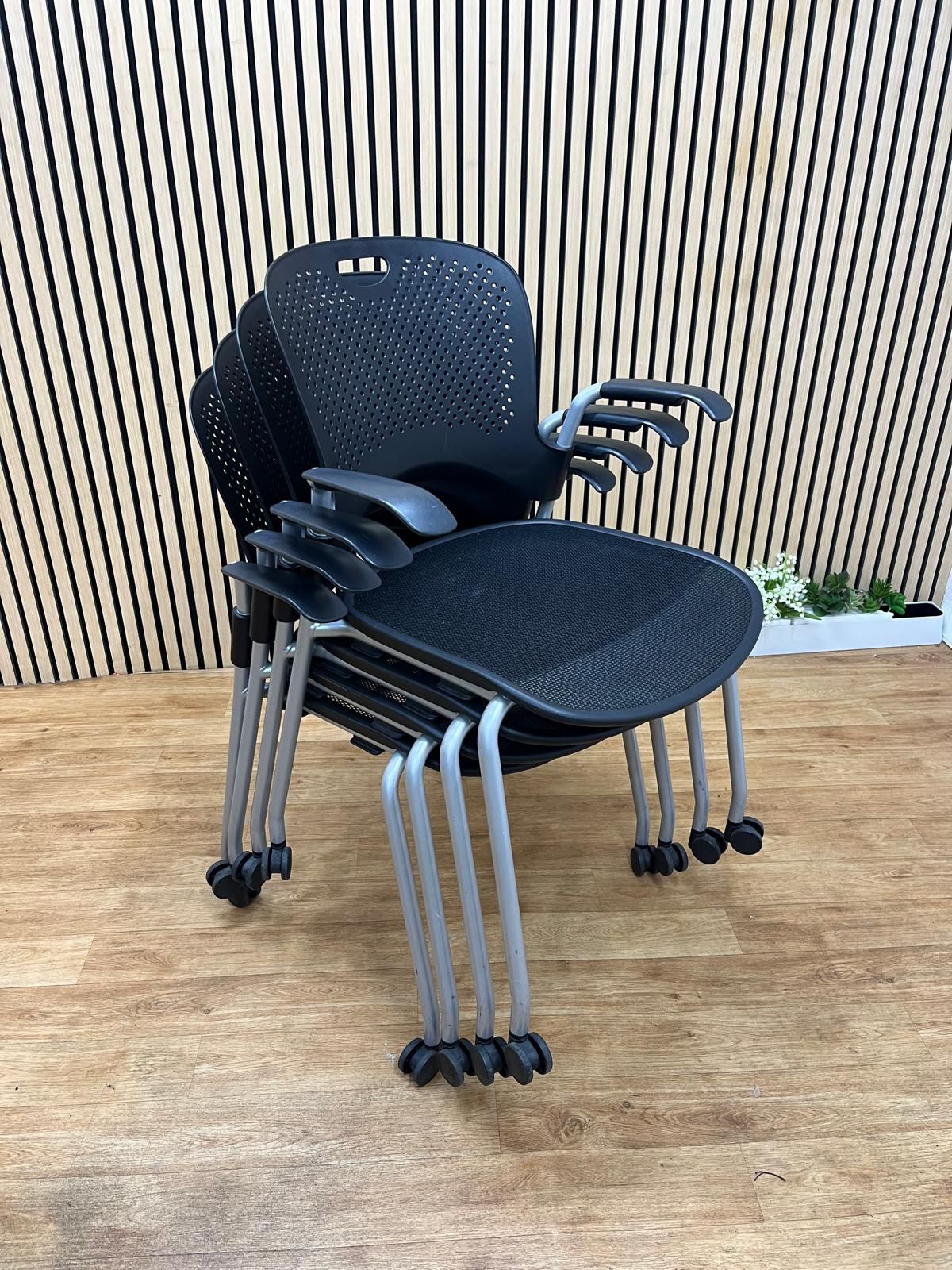 Herman Miller Caper Chairs Black | Stackable Ergonomic Meeting Chairs | UK Delivery