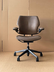 Humanscale Freedom Chair In Brown Patterned Leather - UK Delivery